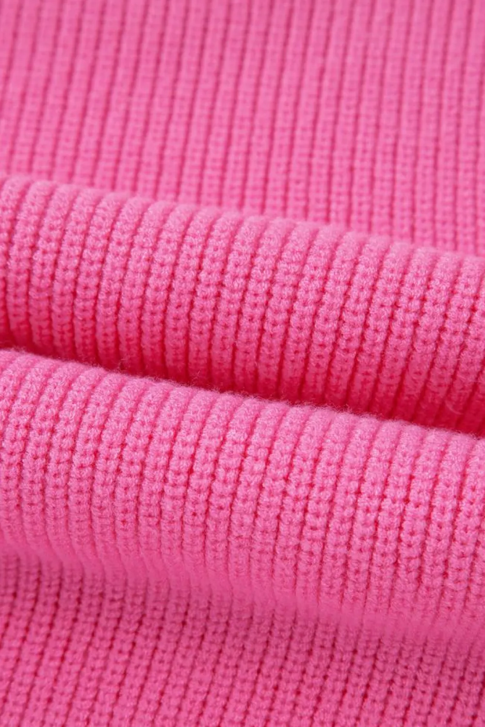 Clearance Dear-Lover Western Horse Embroidered Round Neck Sweater Tee Bright Pink
