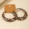 Online Dear-Lover Bold Leopard Ring Hoop Earrings Brown