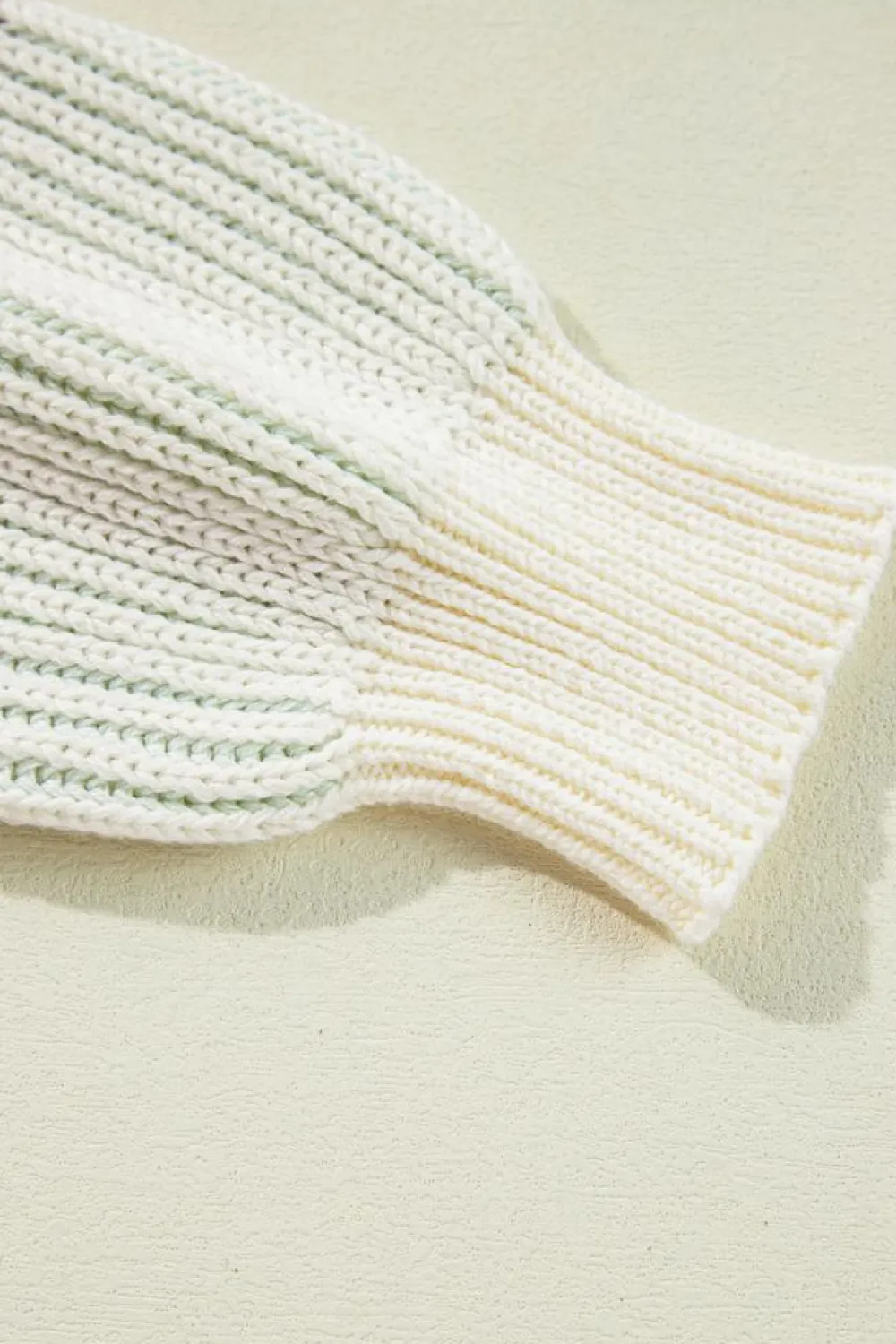 Outlet Dear-Lover Colorblock Textured Knit Bubble Sleeve Sweater Brown