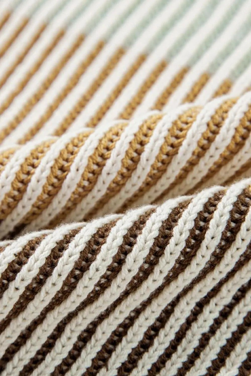 Outlet Dear-Lover Colorblock Textured Knit Bubble Sleeve Sweater Brown