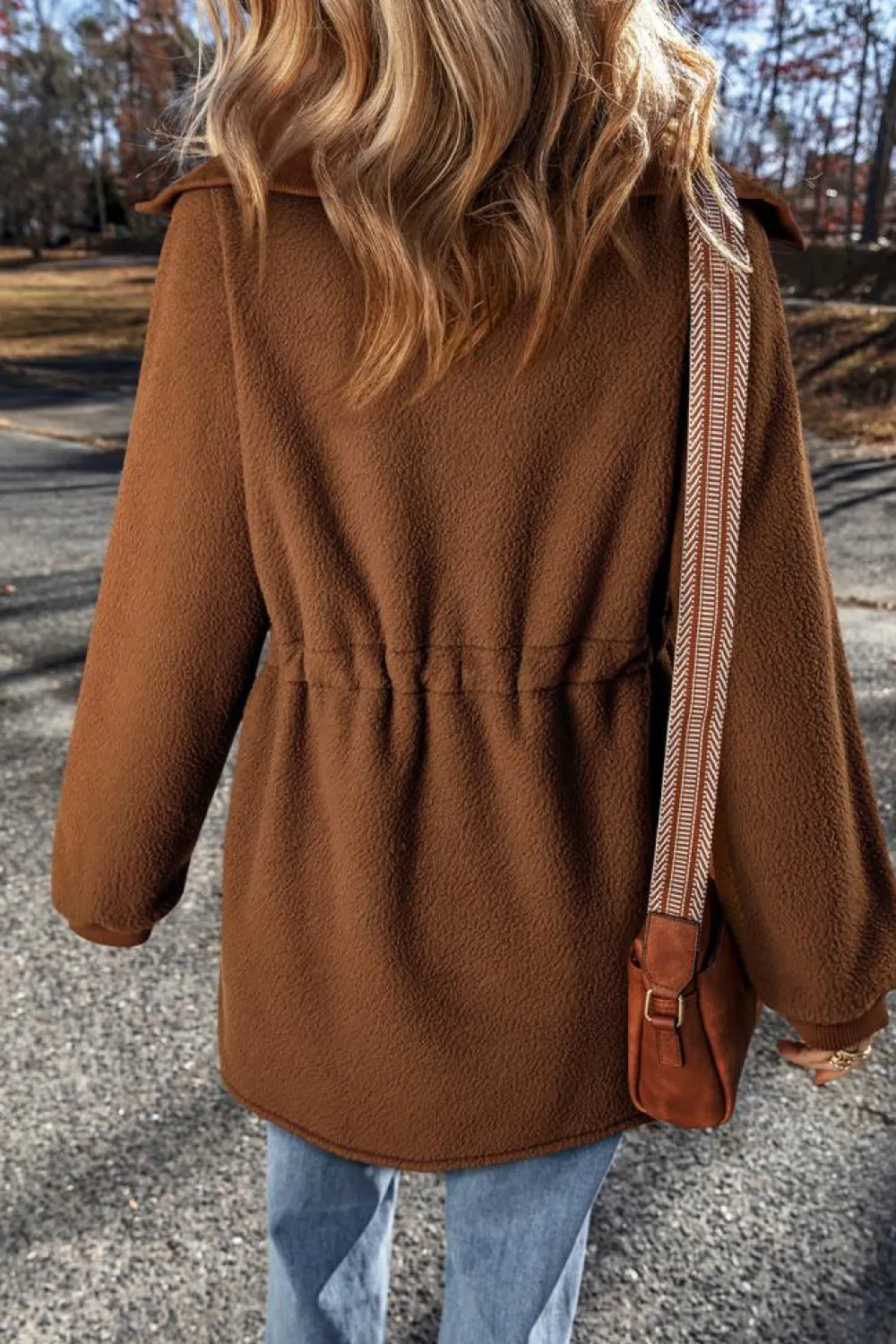 Outlet Dear-Lover Half Zip Fleece Pullover Sweatshirt Brown