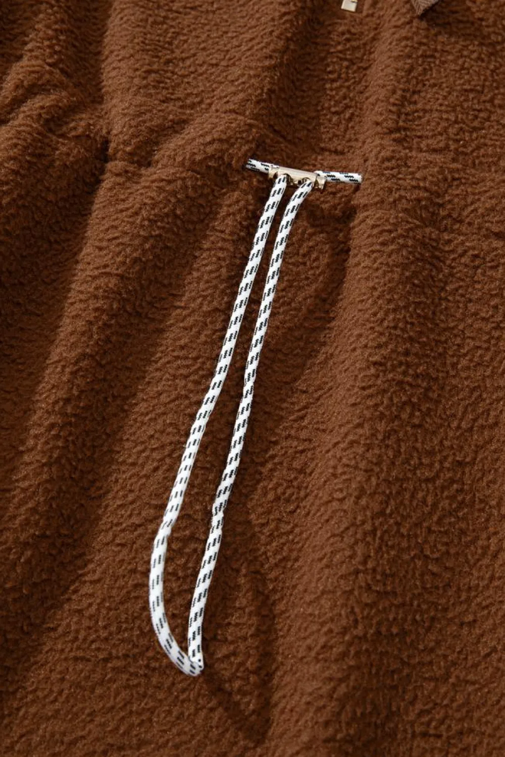 Outlet Dear-Lover Half Zip Fleece Pullover Sweatshirt Brown