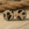 Hot Dear-Lover Leopard Studded Earrings Brown