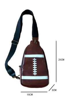 Best Dear-Lover Rugby Football PU Mini Crossbody Bag Brown