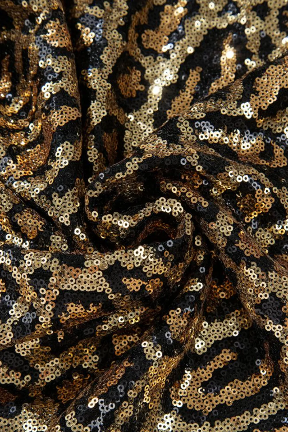 Clearance Dear-Lover Sequined Leopard Print Disco Mini Skirt Brown