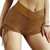 Clearance Dear-Lover Side Drawstring Anti Cellulite High Waist Scrunch Butt Lift Shorts Brown