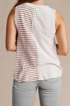 Sale Dear-Lover Colorblock Loose Tank Top Brown Stripe
