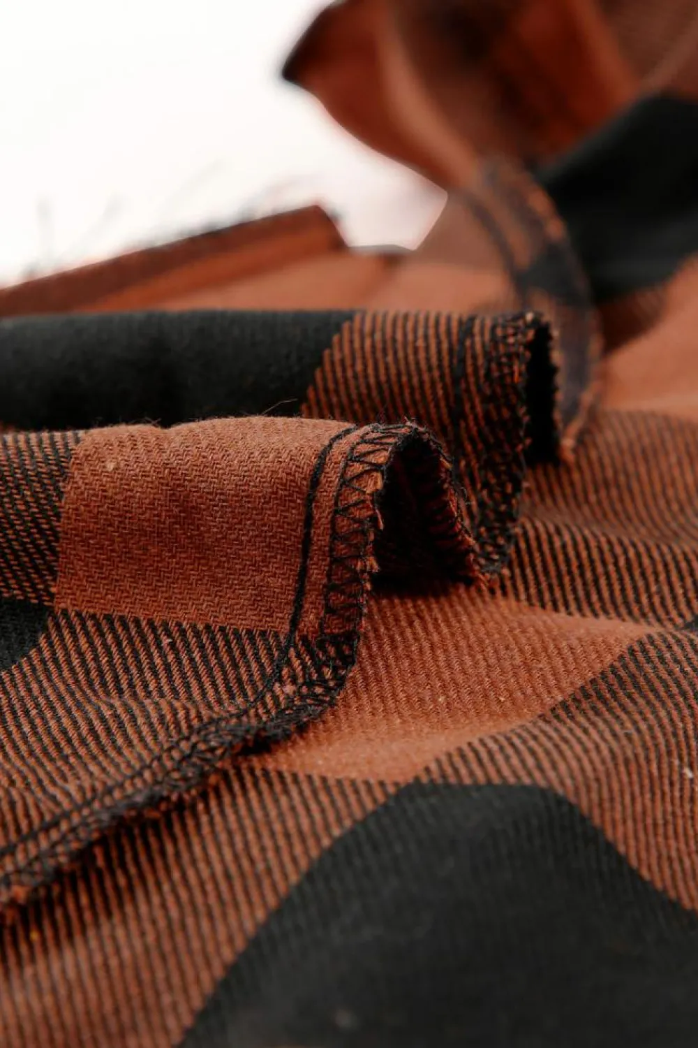 Outlet Dear-Lover Turn-down Collar Plaid Shirt Coat Brown