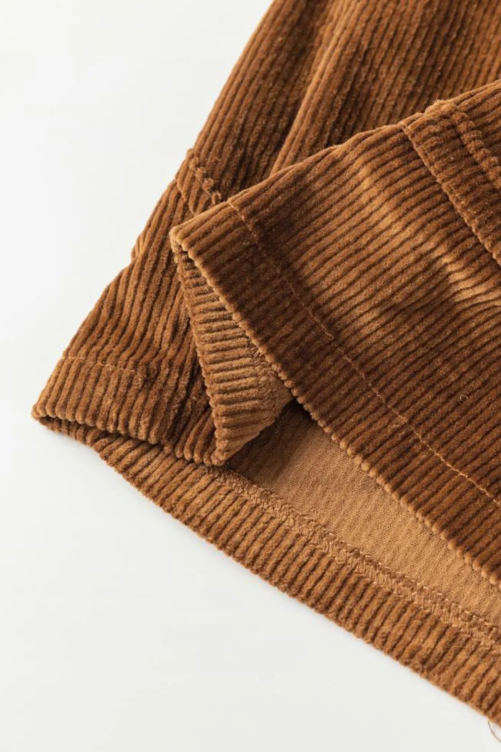 Outlet Dear-Lover Vintage Elastic Waist Back Pocketed Corduroy Shorts Brown