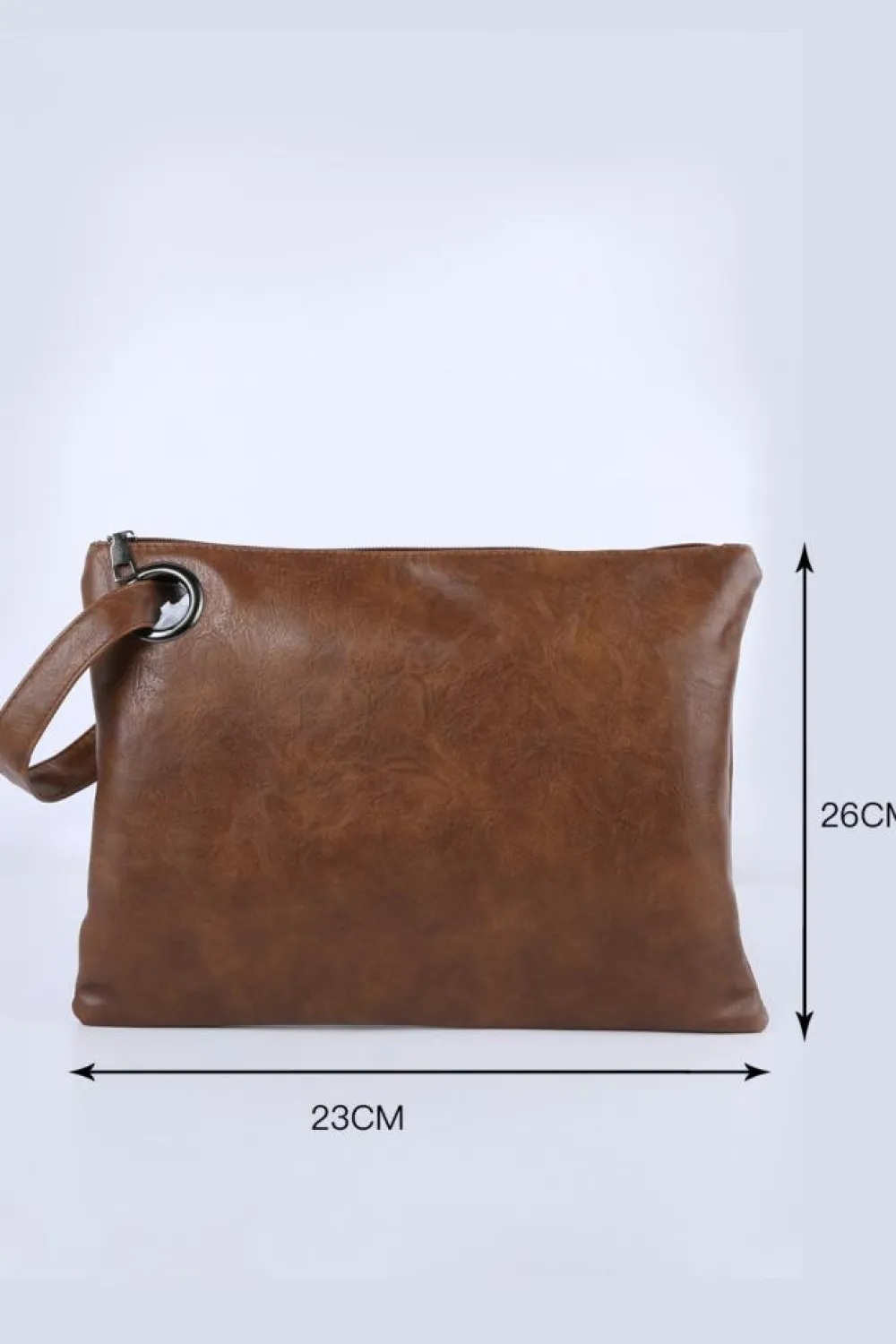 Online Dear-Lover Vintage Leather Oversized Clutch Bag Brown