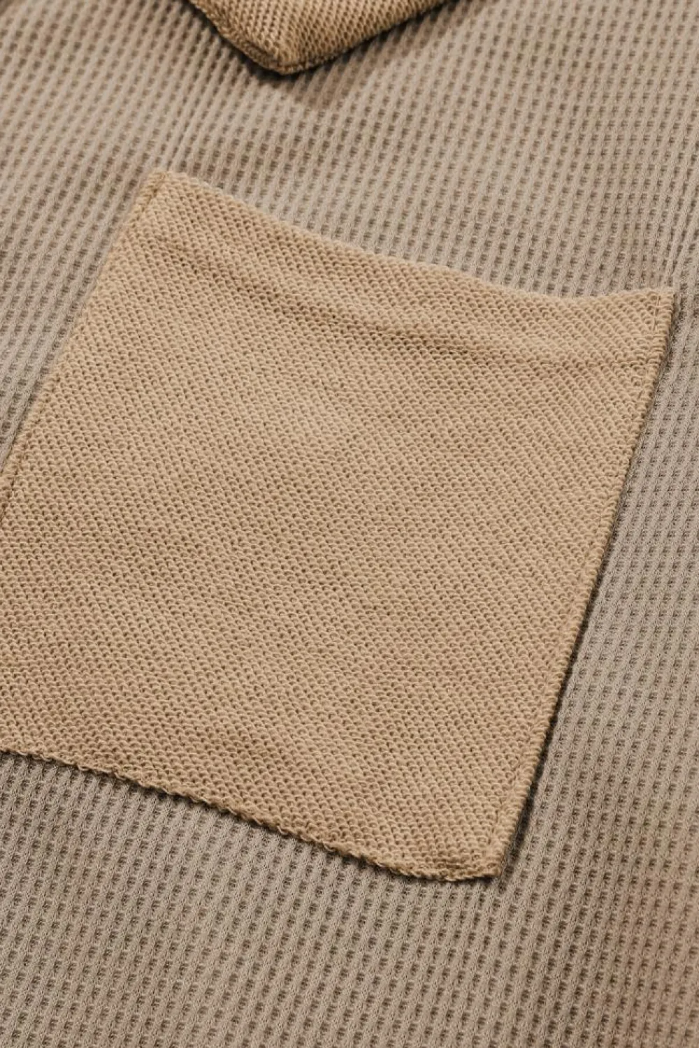 Best Dear-Lover Waffle Knit Buttoned Long Sleeve Top Brown