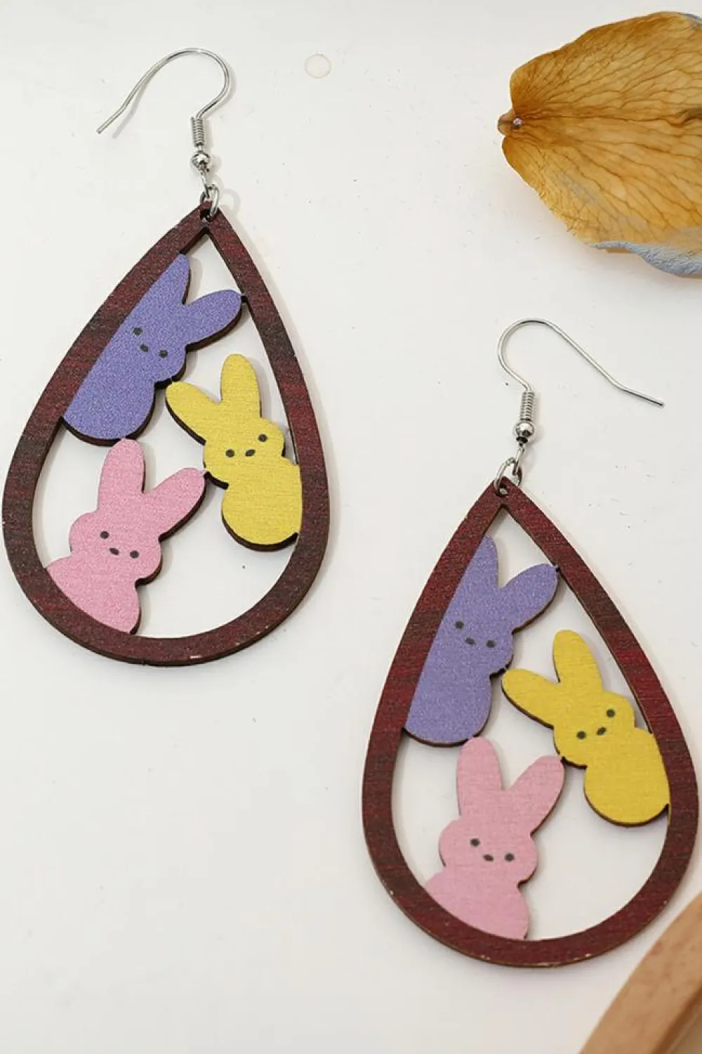 Outlet Dear-Lover Waterdrop Shape Easter Bunny Hook Earrings Brown