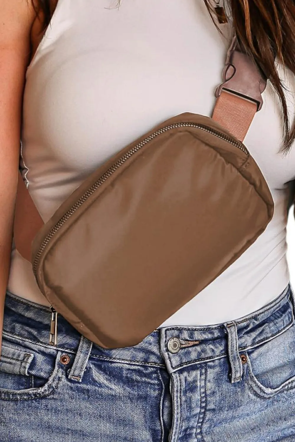Fashion Dear-Lover Waterproof Zipped Crossbody Bag 20*5*14cm Brown