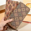Hot Dear-Lover Western Pattern Print Wristlet PU Leather Wallet Brown