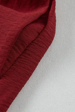 Discount Dear-Lover Casual Pocketed Smocked Sleeveless Romper Burgundy