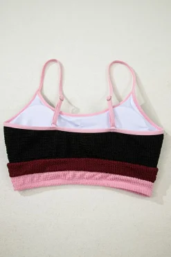 Online Dear-Lover Color Block High Waisted Sexy Bikini Set Burgundy