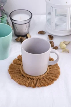 Hot Dear-Lover Boho Macrame Woven Coaster Camel