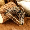 Clearance Dear-Lover Leopard Print Bow Decor Alloy Hair Claw Clip Camel