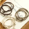 Fashion Dear-Lover 7pcs Bow Knot Dual String High Elastic Hair Tie Camel