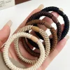 Fashion Dear-Lover 5Pcs Solid High Elastic Hair Tie Camel