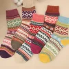 New Dear-Lover 5pcs/set Bohemian Pattern Soft Crew Socks Camel