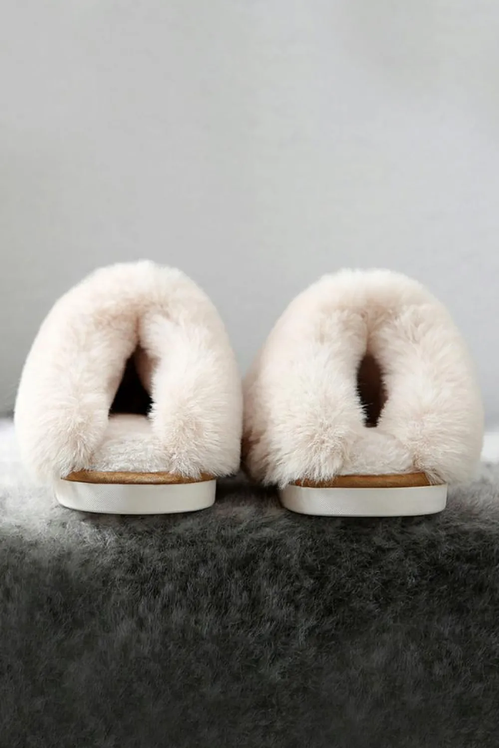Clearance Dear-Lover Plush Suede Winter Home Slippers Camel