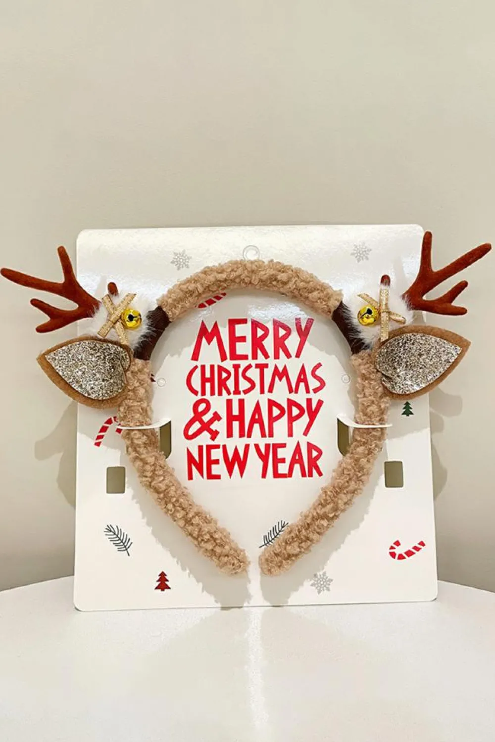 Discount Dear-Lover Reindeer Antlers Christmas Headband Camel