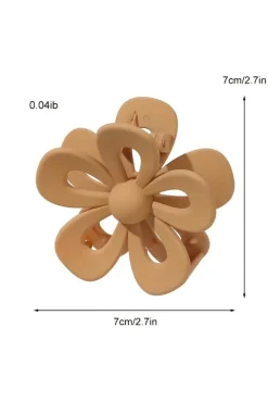 Clearance Dear-Lover Sweet Hollowed Flower Shape Claw Clip Camel