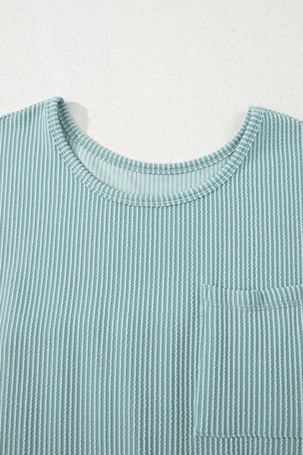 Online Dear-Lover Corded Knit Textured Patched Pocket Frilled Swing Mini Dress with Pockets Canton