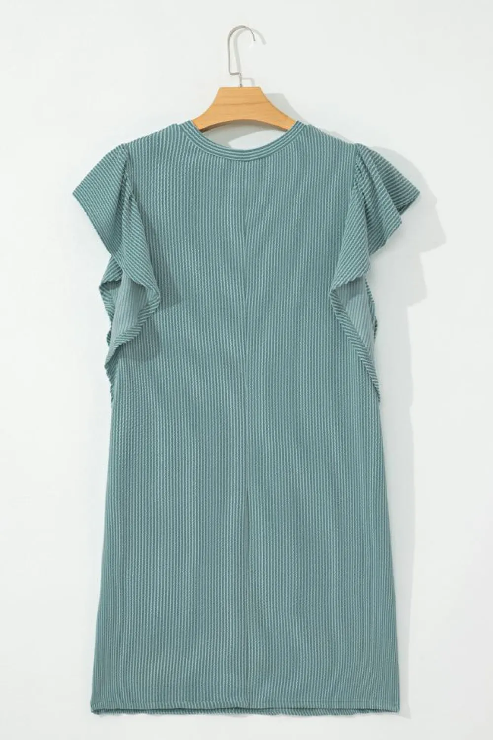 Outlet Dear-Lover Corded Ruffle Sleeve Crew Neck Shift Dress Canton
