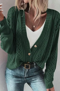 Discount Dear-Lover Open Knit Drop Shoulder Sweater Cardigan Canton