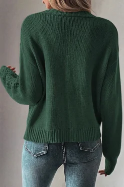Discount Dear-Lover Open Knit Drop Shoulder Sweater Cardigan Canton
