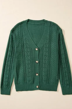 Discount Dear-Lover Open Knit Drop Shoulder Sweater Cardigan Canton