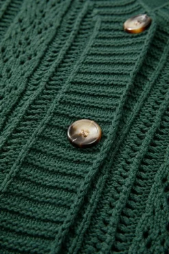 Discount Dear-Lover Open Knit Drop Shoulder Sweater Cardigan Canton