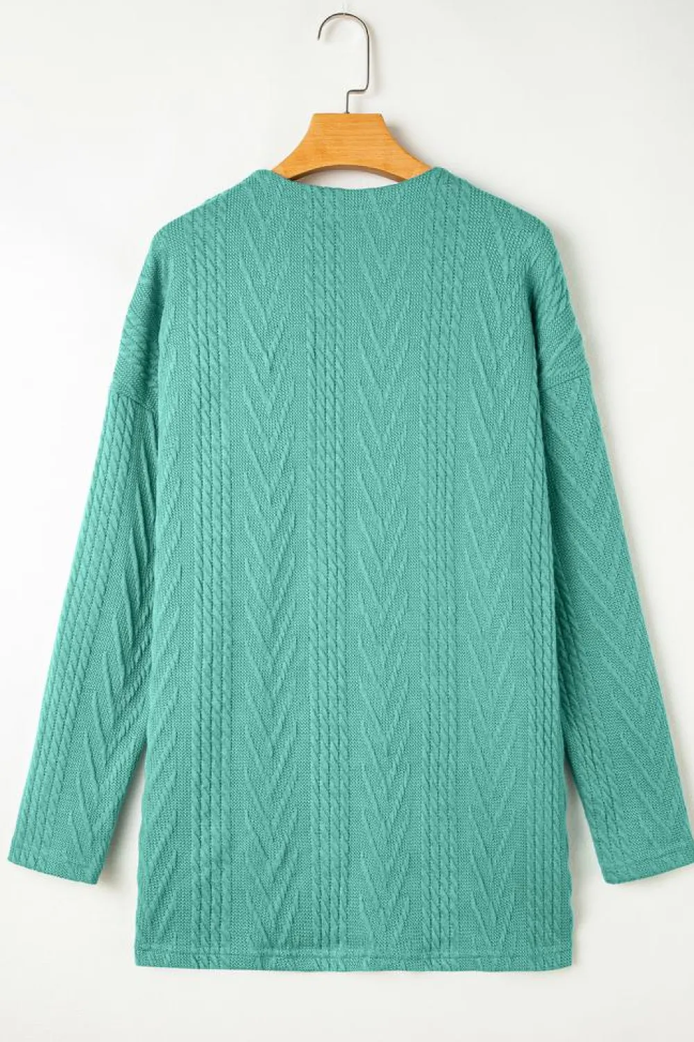 Discount Dear-Lover Solid Textured Open Front Cardigan with Pocket Canton