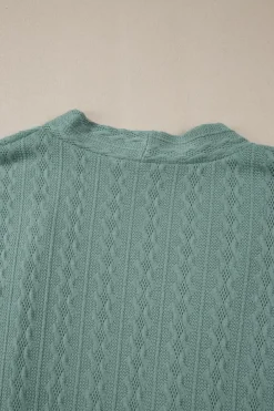 New Dear-Lover Textured Knit Side Pockets Open Front Cardigan Canton
