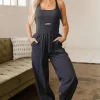 Online Dear-Lover Back Crossed Straps Hollow Out Jogger Jumpsuit Carbon Grey