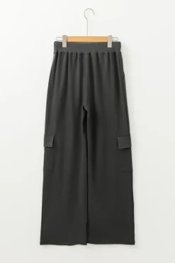 Fashion Dear-Lover Cargo Pockets Drawstring Sweatpants Carbon Grey
