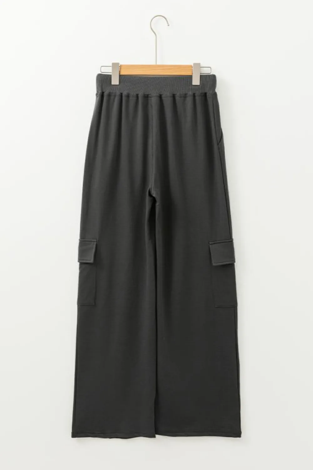Fashion Dear-Lover Cargo Pockets Drawstring Sweatpants Carbon Grey