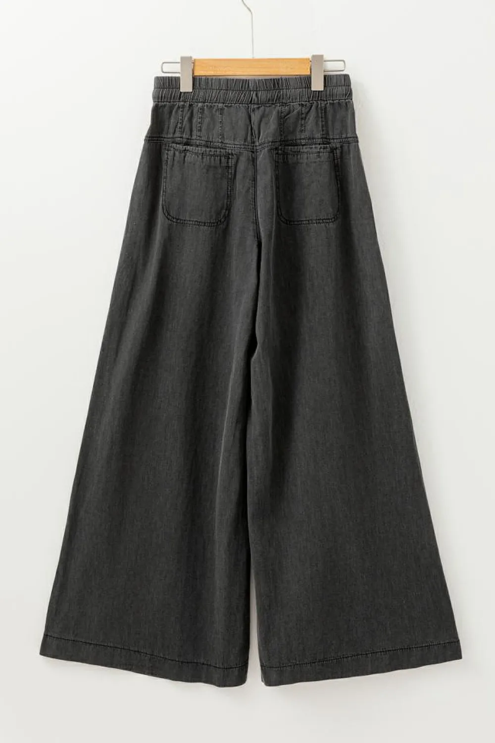 Sale Dear-Lover Mineral Wash Button Fly Waist Wide Leg Jeans Carbon Grey