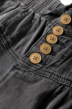 Sale Dear-Lover Mineral Wash Button Fly Waist Wide Leg Jeans Carbon Grey