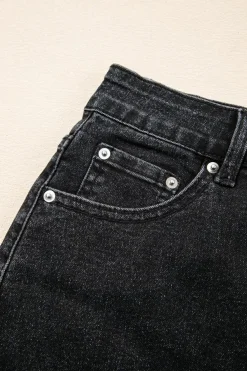 New Dear-Lover Mineral Wash Ripped Raw Hem Denim Mini Skirt Carbon Grey