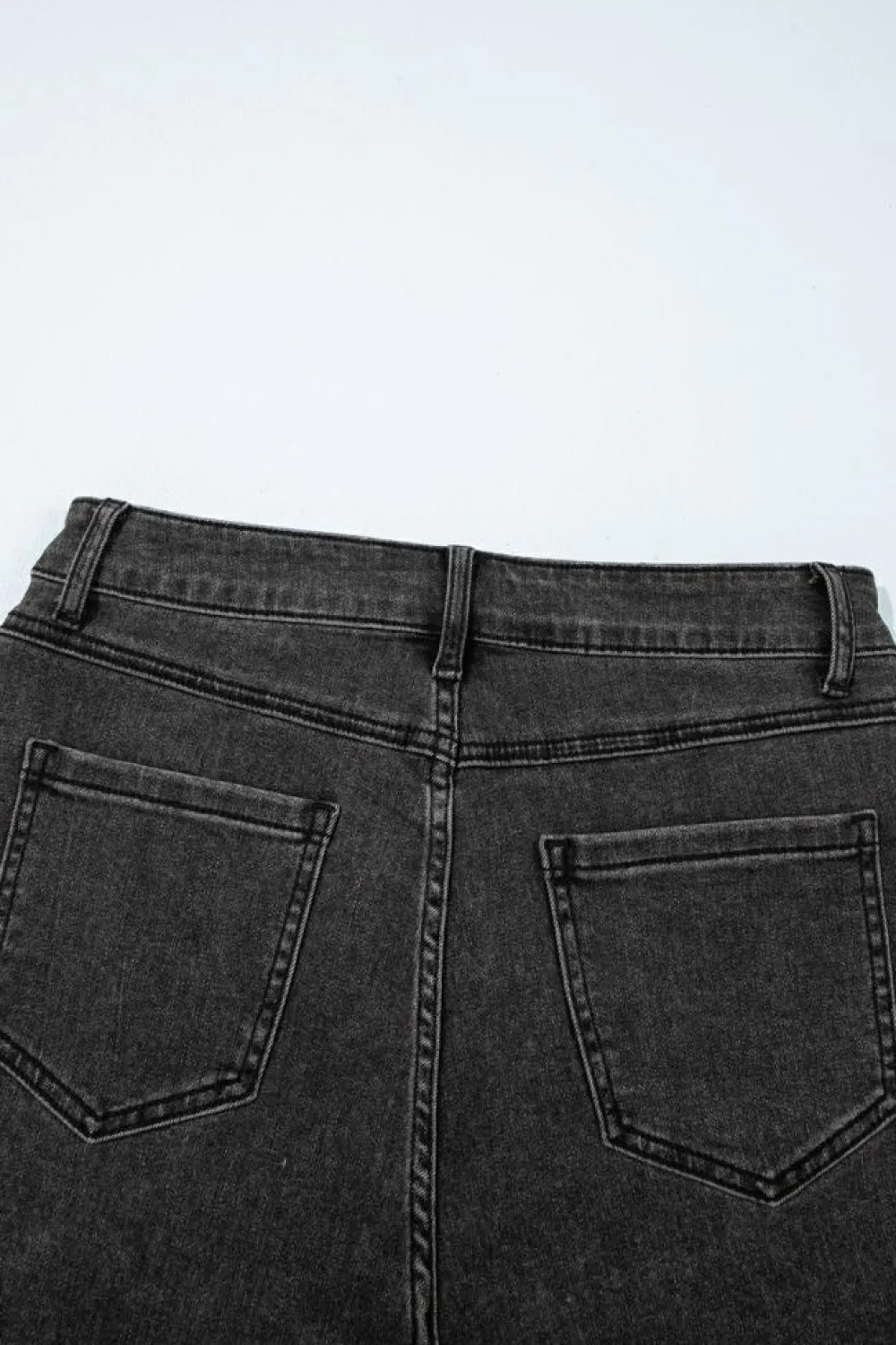 Best Dear-Lover Raw Hem High Waist Denim Shorts Carbon Grey
