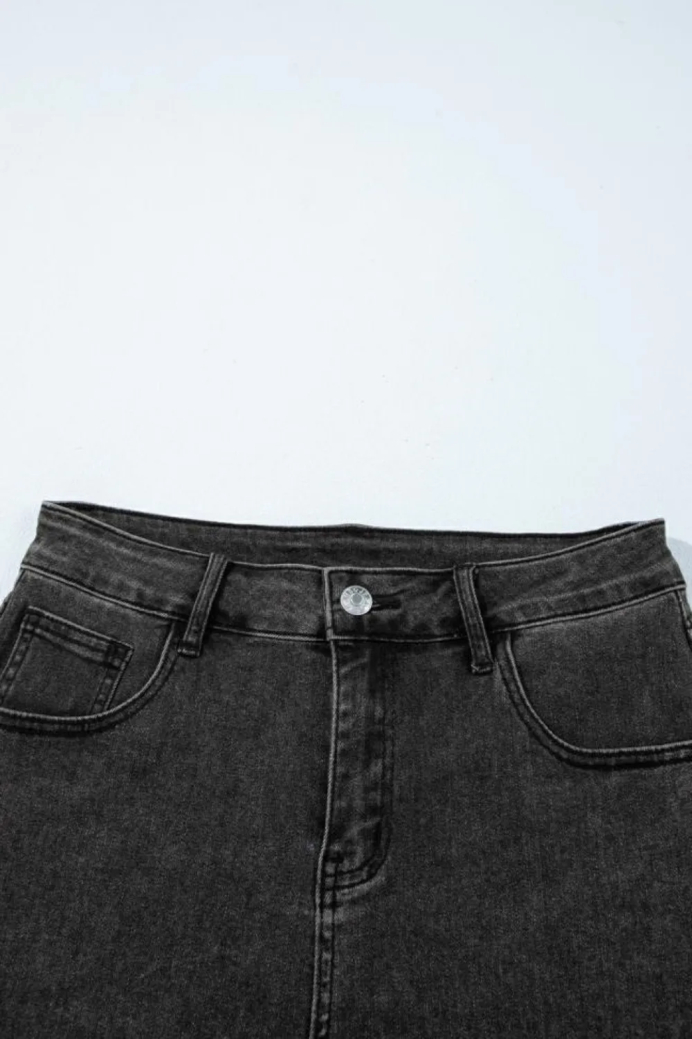 Best Dear-Lover Raw Hem High Waist Denim Shorts Carbon Grey