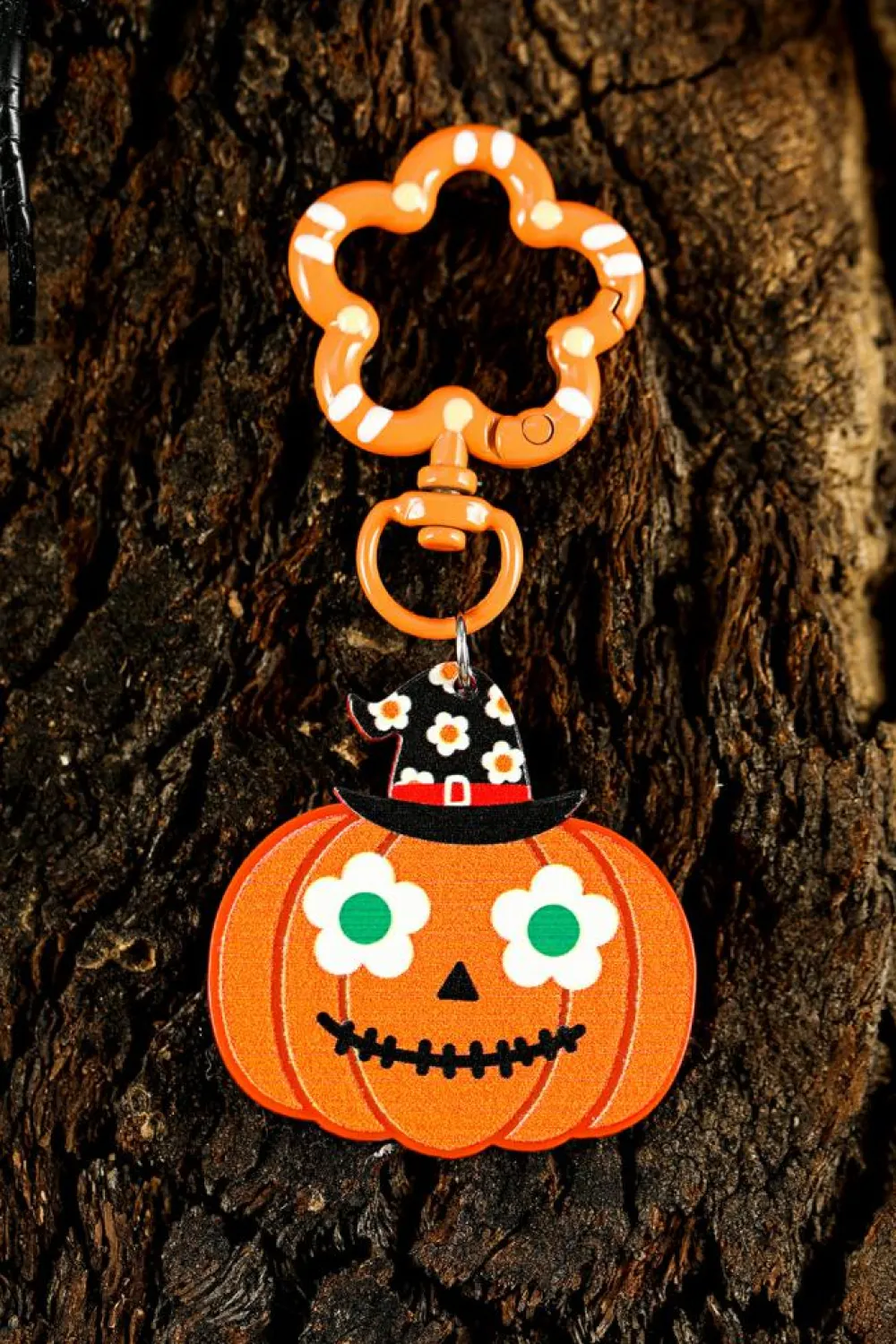 Fashion Dear-Lover Acrylic Witch Pumpkin Face Halloween Keychain Carrot