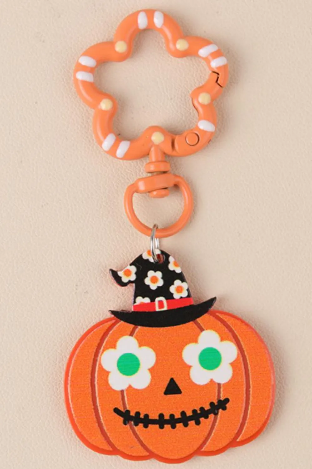 Fashion Dear-Lover Acrylic Witch Pumpkin Face Halloween Keychain Carrot