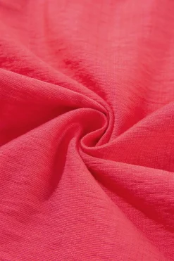 Hot Dear-Lover Colorful Trim V Neck Short Sleeve Blouse Carrot