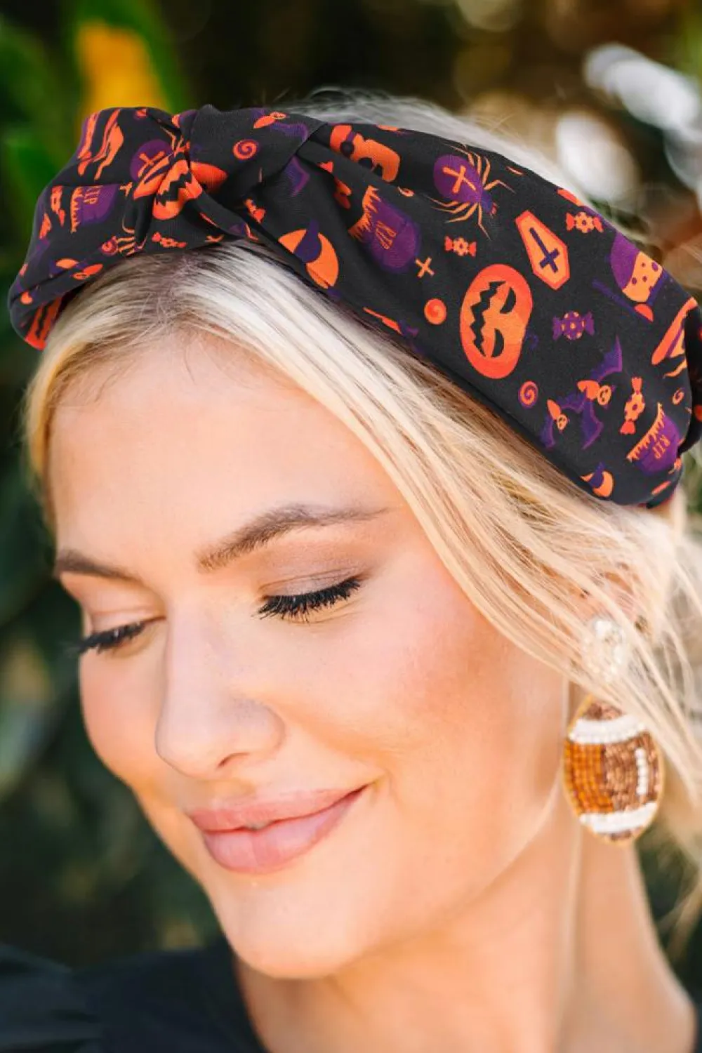 Outlet Dear-Lover Halloween Pattern Print Knotted Headband Carrot