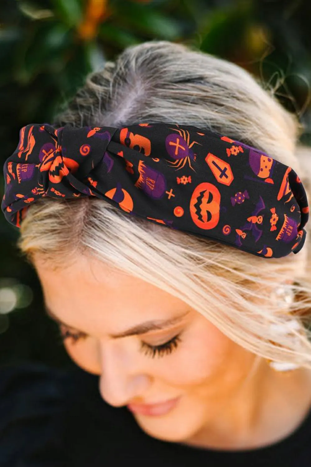 Outlet Dear-Lover Halloween Pattern Print Knotted Headband Carrot
