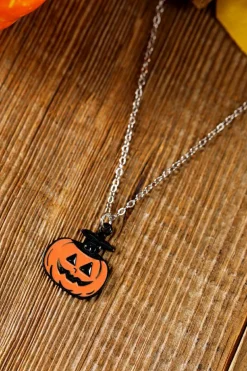 Discount Dear-Lover Pumpkin Face Halloween Necklace Earrings Jewelry Set Carrot